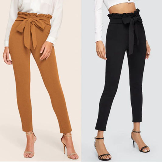 Cropped Trousers Paper Bag pants