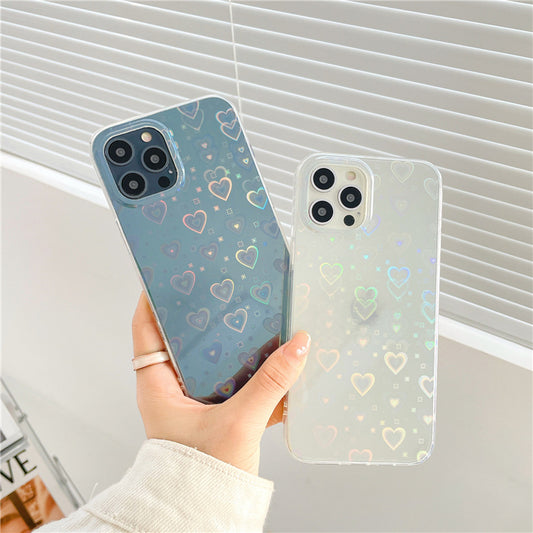 Laser Colorful Love Soft Phone Case