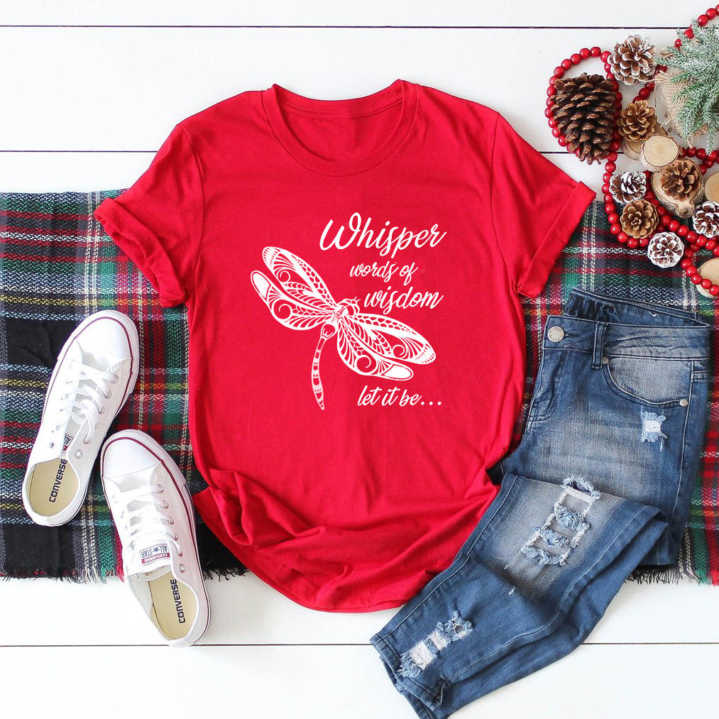 Whisper Words Of Wisdom' Summer red Short Sleeve T-Shirt